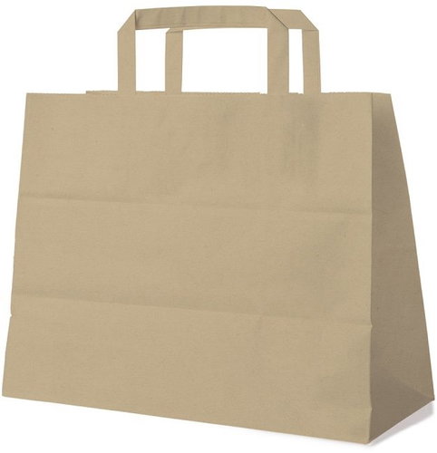 Wimex Paper bag with flat handle, 32+16 × 27 cm, brown, 50 pcs Main image Wimex Paper bag with flat handle, 32+16 × 27 cm, brown, 50 pcs - Paper Bags - Main image