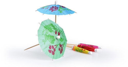 Wimex Wooden umbrella, diameter 10 × 10 cm, colour mix, 144 pcs - Toothpicks - Main image