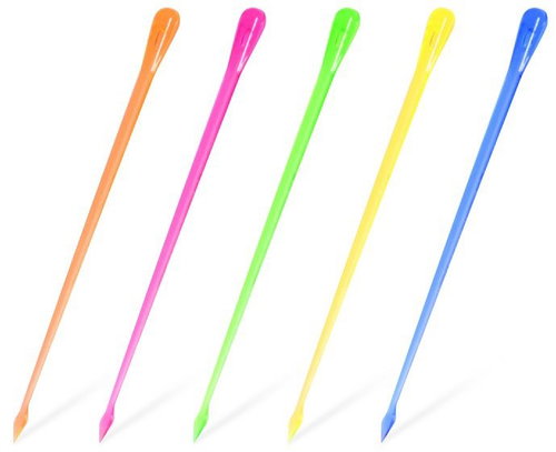 Wimex Plastic party spike 9 cm, colour mix 50 pcs - Toothpicks - Main image