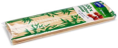 Wimex Bamboo skewers, 3 mm × 30 cm, rolled, 200 pcs - Wooden Skewers - Main image