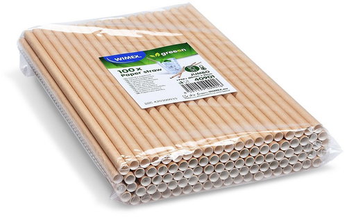 Wimex paper straw JUMBO 8 × 25 cm, kraft - 100 pcs. - Straw - Main image