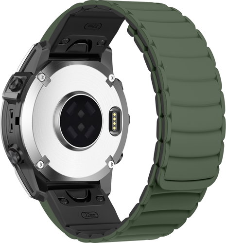 WowME Magnetic Loop pro Garmin QuickFit 22mm Olive Green - Watch Strap - Main image