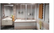 WELLMALL Vanová zástěna Imper white 120×139 cm Feel - Sprchová zástěna