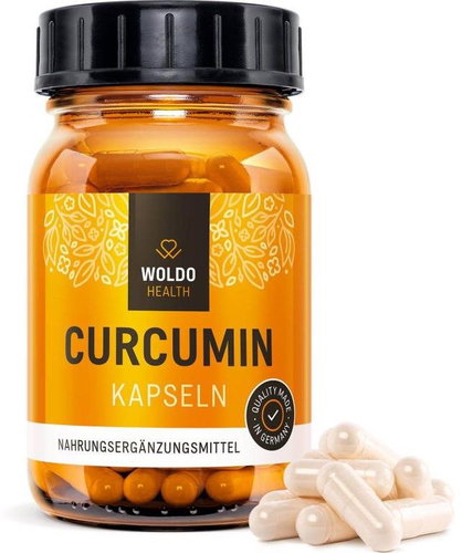 WoldoHealth Curcumin with piperine 120 capsules - Curcumin - Main image