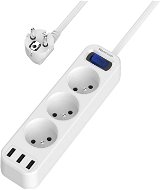 Wontravel Extension Cord 230V 3 sockets 3 USB 1.5m 16A/4000W - Extension Cable