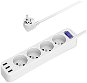 Wontravel Extension Cord 230V 4 Sockets 3 USB 1.5m 16A/4000W - Extension Cable