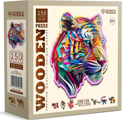 WOODEN CITY Wooden Puzzle Colorful Tiger 150 pieces - Jigsaw Puzzle - Main image