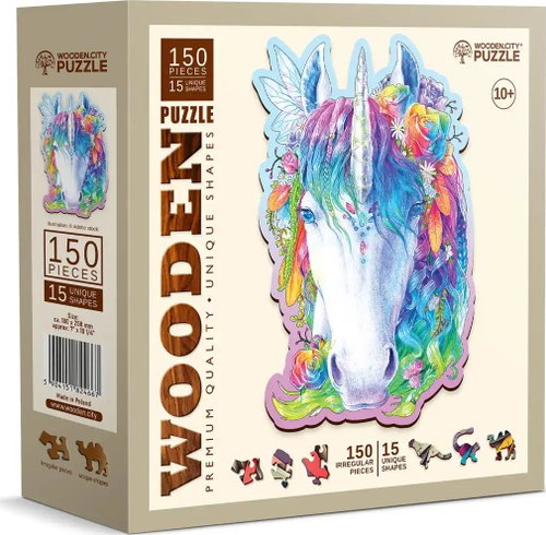 WOODEN CITY Wooden Puzzle Stylish Unicorn 150 pieces - Jigsaw Puzzle - Main image