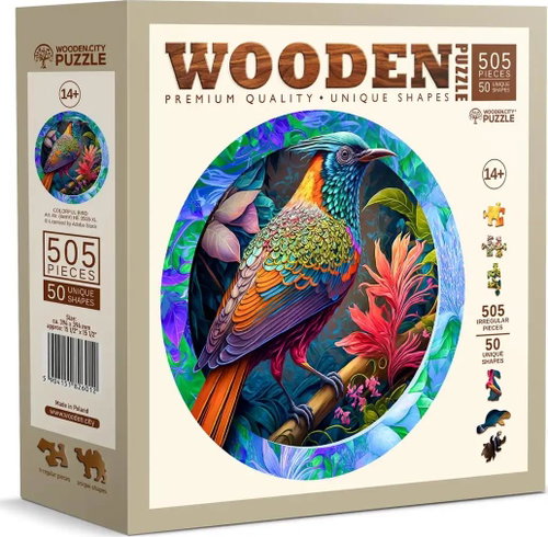 WOODEN CITY Wooden Puzzle Colorful Bird 505 pieces - Jigsaw Puzzle - Main image