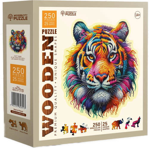 WOODEN CITY Wooden Puzzle Gentle Tiger 250 pieces - Jigsaw Puzzle - Main image