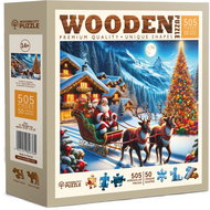 WOODEN CITY Dřevěné puzzle Santovy sáně 505 dílků - Puzzle
