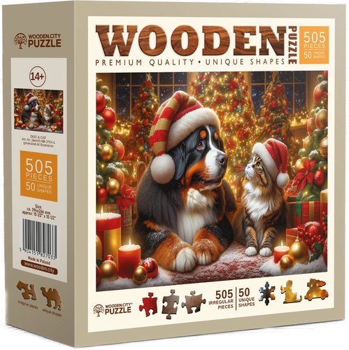 WOODEN CITY Wooden Puzzle Cat and Dog 505 pieces - Jigsaw Puzzle - Main image