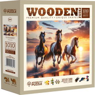 WOODEN CITY Wooden puzzle Wild horses on the beach 1010 pieces - Jigsaw Puzzle