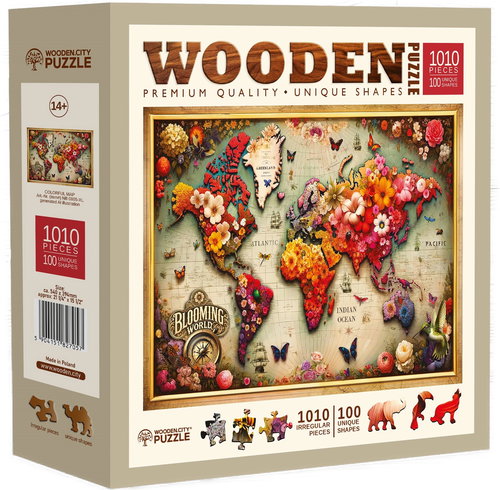 WOODEN CITY Wooden puzzle colourful map 1010 pieces - Jigsaw Puzzle - Main image