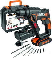 WORX Vrtací kladivo 3v1 AKU 20V s příslušentsvím v kufru WX390 (1x2 Ah) - Vrtací kladivo