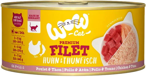 WOW Cat canned fillet Chicken with tuna Adult 70 g - Canned Food for Cats - Main image