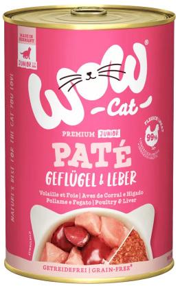 WOW Cat canned Paté Poultry with liver Kitten / Junior 400 g - Canned Food for Cats - Main image