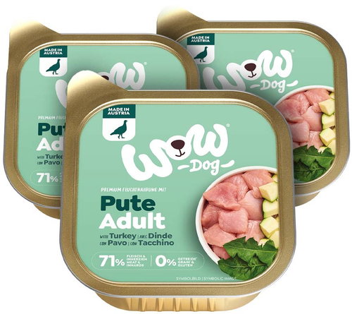 WOW Turkey pate with zucchini Adult 3 × 150 g - Pate for Dogs - Main image