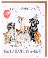 Wrendale Designs Greeting Card - Dogs Celebrating - Greeting Card