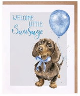 Wrendale Designs Baby Boy Card Dachshund in Blue - Greeting Card