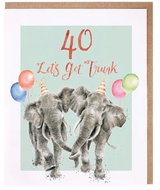 Wrendale Designs Birthday Card 40 Elephants - Greeting Card