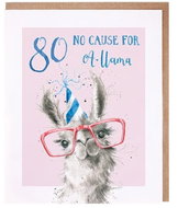 Wrendale Designs Birthday Card 80 Llama - Greeting Card