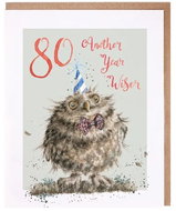 Wrendale Designs 80th Birthday Card Owl - Greeting Card