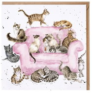 Wrendale Designs Wish Cats on the seat - Greeting Card