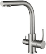 Aquasanita Akvaduo 2663 Long Three-way sink mixer - 002 brushed nickel - Tap