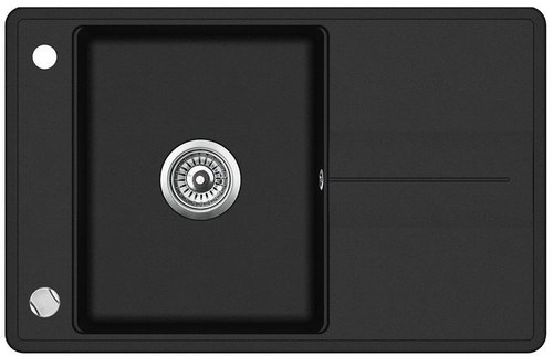 AQUASANITA Bella 780.0E Black Metallic - Granite Sink - Main image