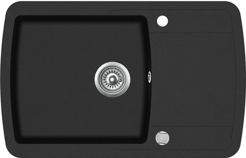 AQUASANITA Lira 780.0E Black Metallic - Granite Sink - Main image