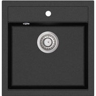 AQUASANITA Tesa 490 Black Metallic - Granite Sink