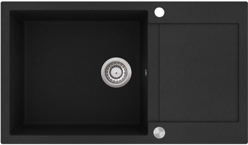 Aquasanita Tesa 860.0E Black metallic - Granite Sink - Main image