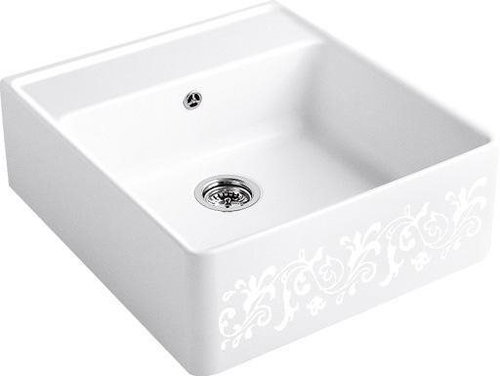 VILLEROY & BOCH Single 595 White Pearl White Ceramic Pearl - Ceramic Sink - Main image