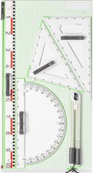 WISSNER Magnetic whiteboard drawing set, white - Ruler
