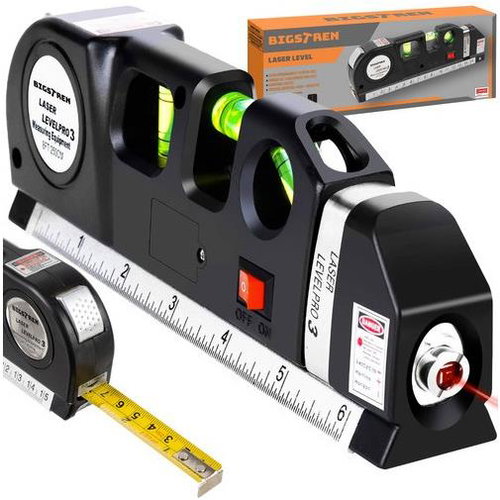 Bigstren 21747 LevelPro3 Laser Level with Built-in Meter 250 cm - Spirit Level - Main image