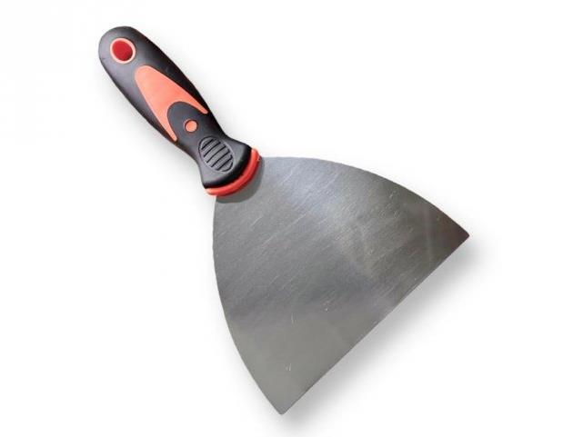 ALUM Nemesacél spatula, gumírozott, ergonomikus nyél, 5"