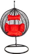 Hanging Chair Aga Závěsné křeslo Orta Black, red - Závěsné křeslo