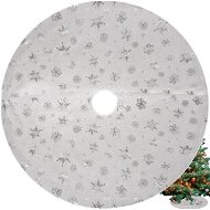 Vánoční dekorace ISO Podložka pod vánoční stromeček 90 cm, bílá se stříbrným motivem - Vánoční dekorace