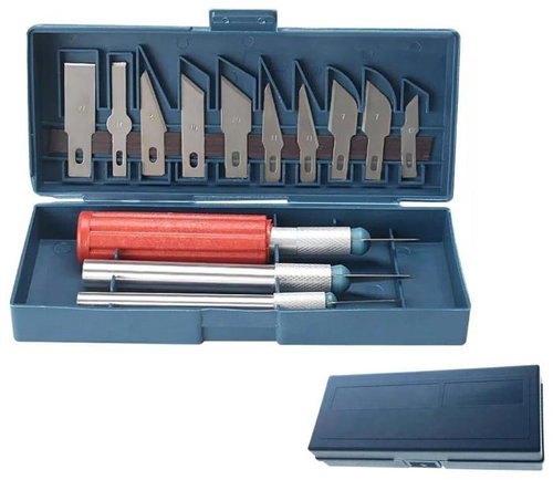APTEL Set of knives and handles in practical box - 13 blades, 3 handles - Knife Set - Main image