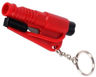 Hurt Bezpečnostní nůž na klíče s kladívkem na rozbití skla 4v1 - červený - Keychain