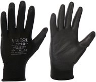 Pracovní rukavice Sixtol Rukavice pracovní z polyesteru polomáčené v polyuretanu Glove PE-PU 10, černé, velikost 10 - Pracovní rukavice