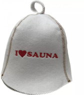 NATUR Sauna cap White + red lettering, felt - Sauna Hat