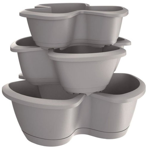 PROSPERPLAST Respana trio Květináč na bylinky 47 cm šedý kámen sada 3 ks - Flower Pot - Main image