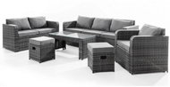 HC Garten Garden furniture set 1117719, 6 pieces, incl. seat and backrest, table with tempered glass - Garden Furniture