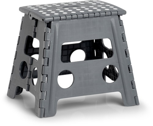 ZELLER Folding stool medium grey 37 × 30 × 32 cm, load capacity 150 kg - Stool - Main image