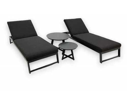 DOPPLER Garden deckchair Tiso + Melia Likatex - aluminium set 2+1 - Garden Lounger - Main image
