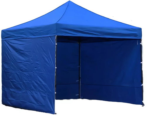 Pronett XJ5204 Garden party tent 3 x 3 m + 3 side walls blue - Garden Gazebo - Main image
