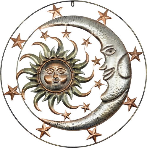 Prodex Sun and moon metal pendant - Decoration - Main image