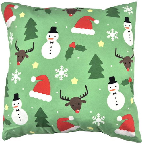 4sleep Decorative pillow 40 × 40 - Christmas motif snowmen - Pillow - Main image